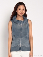 INDIGO裏毛 BIGフードベスト/インディコ