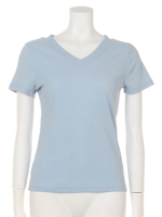 【LATINA】リブVネック半袖Tシャツ/BEG