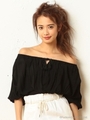 オフショルブラウス/ブラック
