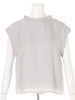 【andGIRL6月号　宮田聡子さんコラボ】スタンド衿ブラウス/ライトグレー