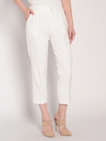 センタープレスクロップドテーパードパンツ/ベージュ