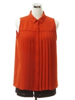 フロントプリーツノースリシャツ/レッド