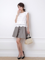 ベーシックタックフレアスカート/カーキ