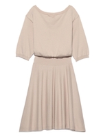 ボートネックフレアーワンピース/IVR