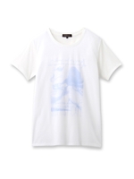 レディプリントTシャツ/ライトブルー(091)