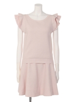 袖フリルセットアップワンピース/ベージュ