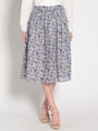 Liberty Printミモレ丈ギャザースカート/Blue