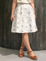 ぼかし花柄タックスカート/柄Ａ