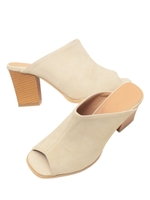 オープントゥサボサンダル/ライトベージュ