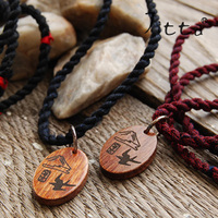 オリエンタルウッドチャームイカットネックレス［燕］