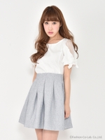 カラータックスカート/オレンジ