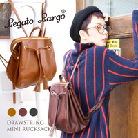 巾着タッセル合皮リュック