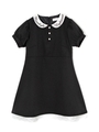 衿刺繍ワンピース/ブラック