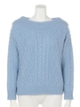 ケーブルヘンケイハイネックプルオーバー/サックス