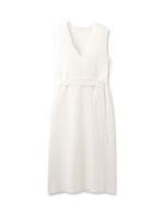 サイドスリットVネックワンピース/アイボリー(004)