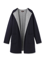 ダブルフェイスジャージロングカーディガン/グレー(012)