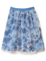 デニムフラワーチュールスカート/ライトブルー