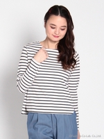 バックレースアップボーダープルオーバー/Sax