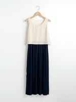 マキシプリーツワンピース/アイボリー