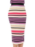 マルチボーダーミディスカート/PURPLE