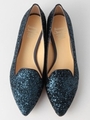 BFC ポインテッドオペラフラット/グリッター/NAVY