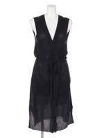 【ANAP】シンプルロングニットジレ/ライトグレー(007)