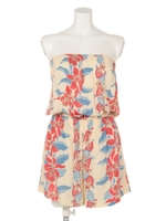 【anap mimpi】トロピカル柄サロペット/O.WHT