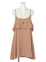 【chille anap】ネックレス付フリル2WAYワンピース/BEG