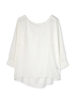 ジョーゼットVネックブラウス/ホワイト(030)