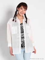 スパンボイルシャツタンクアンサンブル/オフホワイト