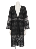 レースロングガウン/BLACK MID