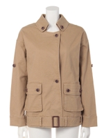 立ち襟テーラードBZ/BEG