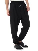 【AZUL by moussy】TR微起毛2タックイージーパンツBLK/BLK
