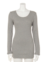 【Casual】オーガニックコットンテレコL/S Tee/ライトグレー