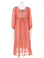 【LOLLY'S LAUNDRY】SOFT PONY-BRINT-DRESS/BLUE LT