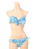 【nuckle market】ムラ染め3段フリル/ブルー