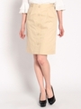 フロントボタンスカート/ベージュ