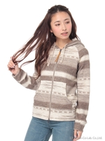 ブランケット柄 パーカー/ブラウン