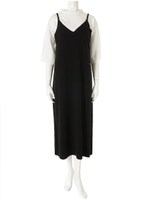 ロングキャミワンピースセット/ブラック