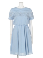 刺繍フレアワンピース/キャメル