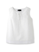 [L]ペイズリー刺しゅうノースリーブカットソー/ホワイト(401)