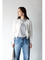 【AZUL by moussy】ハーフミラノドルマン長袖カーデ/O/WHT