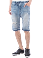 【AZUL by moussy】ドビーデニムリメイクショートパンツ/BLU