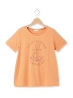 かすれプリントラウンドネックTシャツ/ホワイト(001)