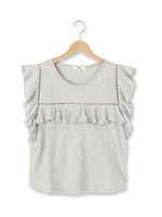 スラブフリル袖プルオーバー/オフホワイト(003)