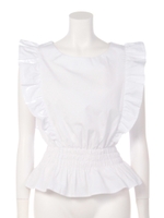 フリルぺプラムブラウス/ホワイト