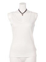 ボヘチョーカー付き2フェイスレースアップタンク/ベージュ