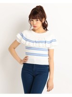 マルチボーダートップス/ホワイト