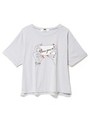 ロールアップソデビジューTシャツ/オレンジ