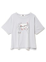 ロールアップソデビジューTシャツ/オレンジ